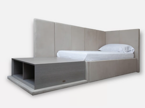 ARRAZO - Full size nabuk bed - Bed frame by MORADA
