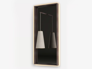 HEAVEN - Framed wooden mirror with integrated lighting - Wall lamp by MORADA