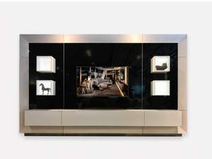 MARCO - Oak storage wall with integrated lighting - Cabinet by MORADA