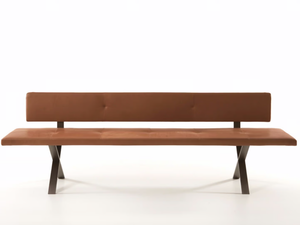 LAX - Upholstered leather bench with back - Bench by MORE