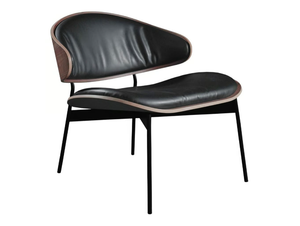 LUZ - Upholstered leather easy chair - Armchair by MORE