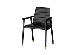 JOYCE - Upholstered leather chair with armrests - Chair by Morelato
