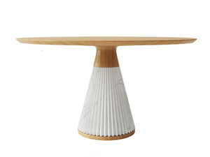 MARILYN - Round ash and marble table - Table by Morelato