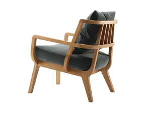 KAYA - Wooden easy chair with armrests - Armchair by Morgan