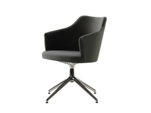 PORTO - Swivel trestle-based fabric chair with armrests - Chair by Morgan