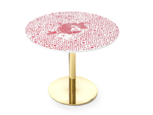CUBIKOO - Round Corian® coffee table with steel base - Coffee table by Moroso
