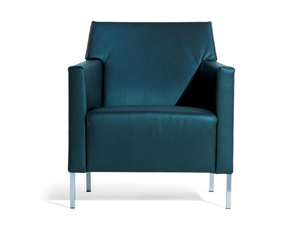 STEEL - Leather easy chair with armrests - Armchair by Moroso
