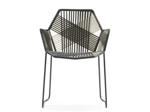 TROPICALIA - Polymer cord woven chair with armrests - Chair by Moroso