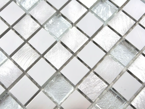 SILVER - Aluminium mosaic - Wall tile-stone-brick by Mosaix