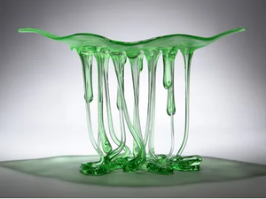 GREEN ARC - Glass sculpture / centerpiece - Styling by Mosche Bianche