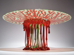 GREEN FLOWER - Glass sculpture / centerpiece - Styling by Mosche Bianche