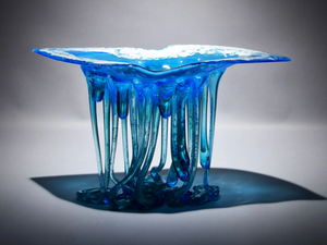 LIGHT BLUE ABYSS - Glass sculpture / centerpiece - Styling by Mosche Bianche