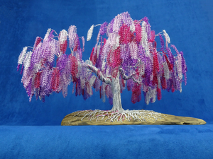 PURPLE JACARANDA - Aluminium and olive wood sculpture - Styling by Mosche Bianche