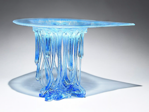 WINDY LIGHT BLUE ABYSS - Glass sculpture / centerpiece - Styling by Mosche Bianche