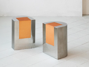 INLAY - Stainless steel stool - Stool by MOVIMENTO