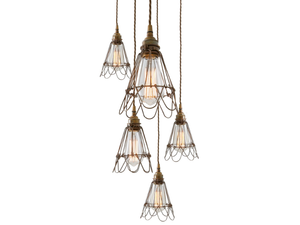 PRAIA CLUSTER - Brass pendant lamp - Ceiling lamp by mullan lighting