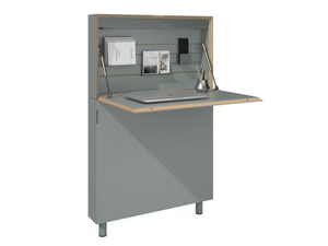 FLATMATE LINOLEUM - Wooden secretary desk with flap doors - Desk by Müller Small Living