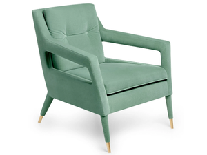 CHANTAL - Upholstered velvet armchair with armrests - Armchair by Munna