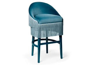FRINGES - Upholstered velvet stool with footrest - Stool by Munna