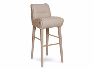 NEWMAN - High leather stool with footrest - Stool by Munna