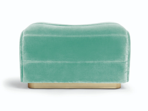NEWMAN - Upholstered rectangular velvet pouf - Pouf by Munna