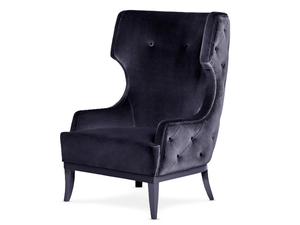 SOFT AND CREAMY - Tufted velvet armchair with armrests - Armchair by Munna