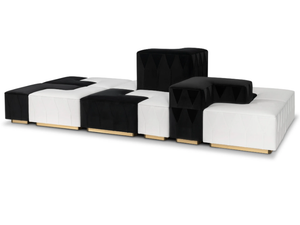 YING YANG - Sectional velvet pouf - Sofa by Munna