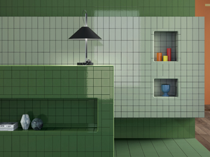 DIN DARK GREEN GLOSSY - Glazed stoneware wall/floor tiles - Wall tile-stone-brick by Mutina