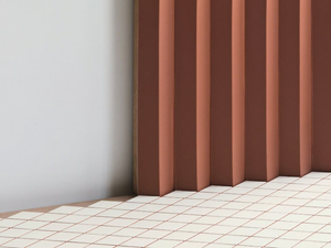 ROMBINI TRIANGLE RED - Porcelain stoneware 3D Wall Cladding - Paneling by Mutina