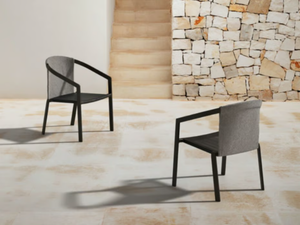 PUSH - Garden powder coated aluminium easy chair with armrests - Armchair by MY YOUR