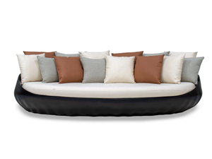 PEARL - 3 seater glass-fibre and fabric garden sofa - Sofa by Myface