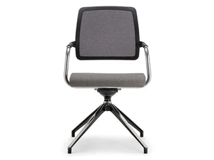 KOS AIR 04 - Trestle-based swivel chair with armrests - Office Chair by Nahu