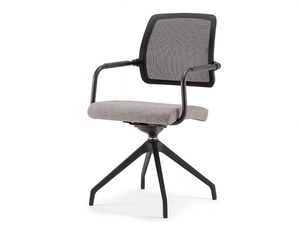 KOS AIR 05 BK - Trestle-based swivel chair with armrests - Office Chair by Nahu