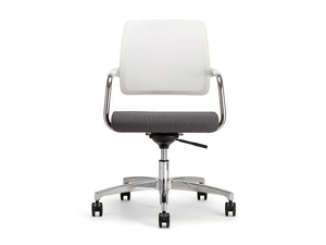 KOS WHITE AIR 03 - Swivel chair with 5-spoke base with armrests - Office Chair by Nahu
