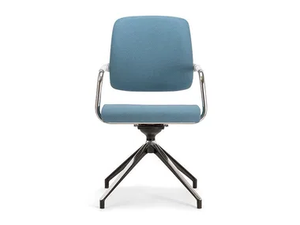 KOS WHITE SOFT 04 - Swivel trestle-based chair with armrests - Chair by Nahu