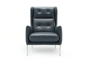 AFTEREIGHT - Leather armchair with armrests - Armchair by Natuzzi Italia