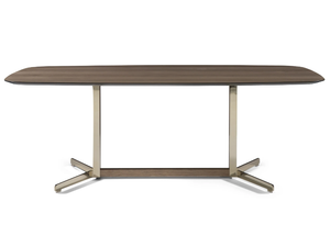CAMPUS - Rectangular wood veneer table - Table by Natuzzi Italia