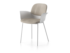 NANÀ - Chair with polyurethane and fabric shell and metal legs - Chair by Natuzzi Italia