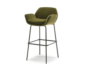 SHIELD - High upholstered stool with back - Stool by Natuzzi Italia