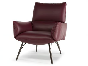 TALIA - Leather armchair with armrests - Armchair by Natuzzi Italia