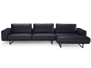 TEMPO - Sectional leather sofa with chaise longue - Sofa by Natuzzi Italia