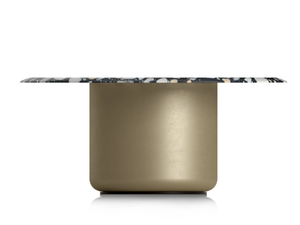 VOYAGE - Round coffee table with powder coated steel base - Coffee table by Natuzzi Italia