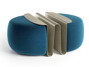WAVE - Round pouf with integrated magazine rack - Pouf by Natuzzi Italia