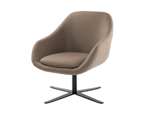 ALISHA PL01 - Fabric armchair with swivel 4-spoke base - Armchair by New Life