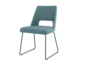 AMA SE02 - Sled base open back fabric chair with metal base - Chair by New Life