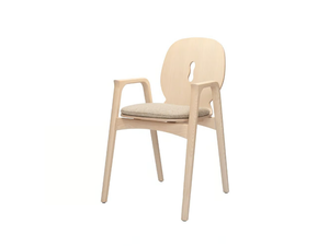 OTTAVIA PO03 - Ash chair with integrated cushion with armrests - Accessories by New Life