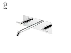 BLINK CHIC 71023E / 71123E - Wall-mounted washbasin tap with plate without waste - Tap by Newform