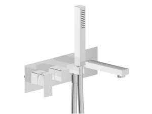 ERGO-Q / OPEN 66472E - Recessed bathtub set with hand shower and overhead shower - Tap by Newform