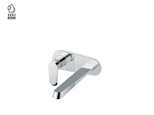 NIO - Wall-mounted single handle washbasin mixer with plate - Tap by Newform