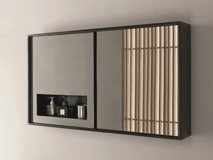 CASE - Rectangular mirror with cabinet - Sanitary accessories by Nic